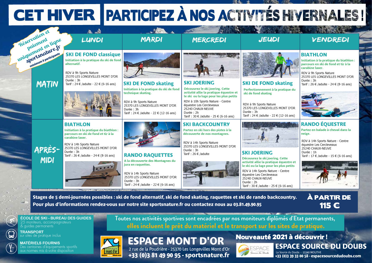 Planning des activités à la carte